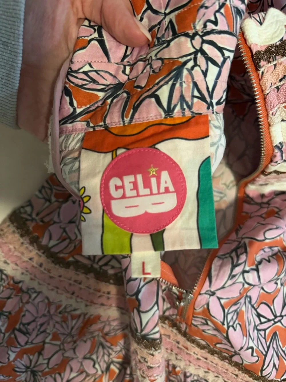 CeliaB Pink and Rust Floral Zip Dress - Picture 4 of 4